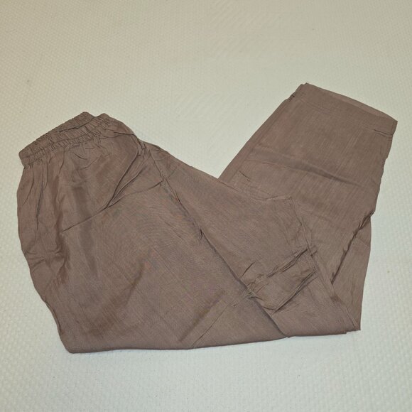 Pakistani Embroidered Tan Traditional Desi Outfit 3 Piece Straight Suit Size L - Picture 5 of 8